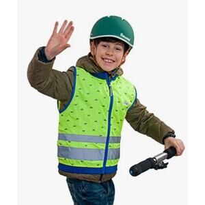 gofluo | Neon Green Reflective Safety Vest  | Size 10-12Y